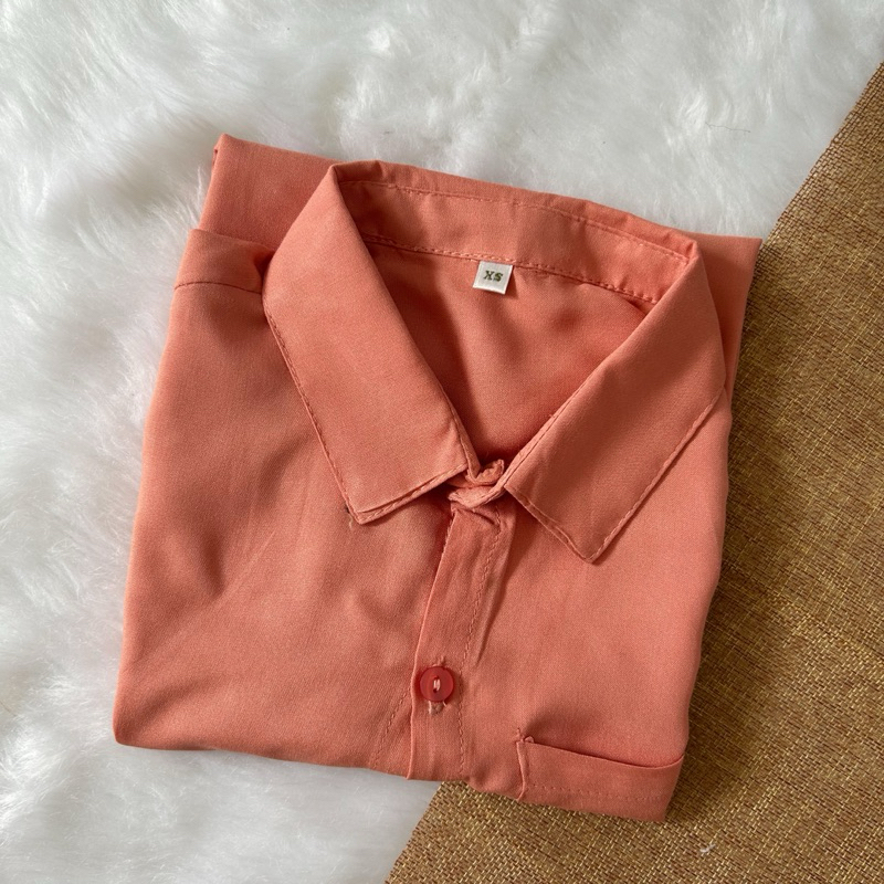 KIDS Peach Polo button down for kids Shopee Philippines