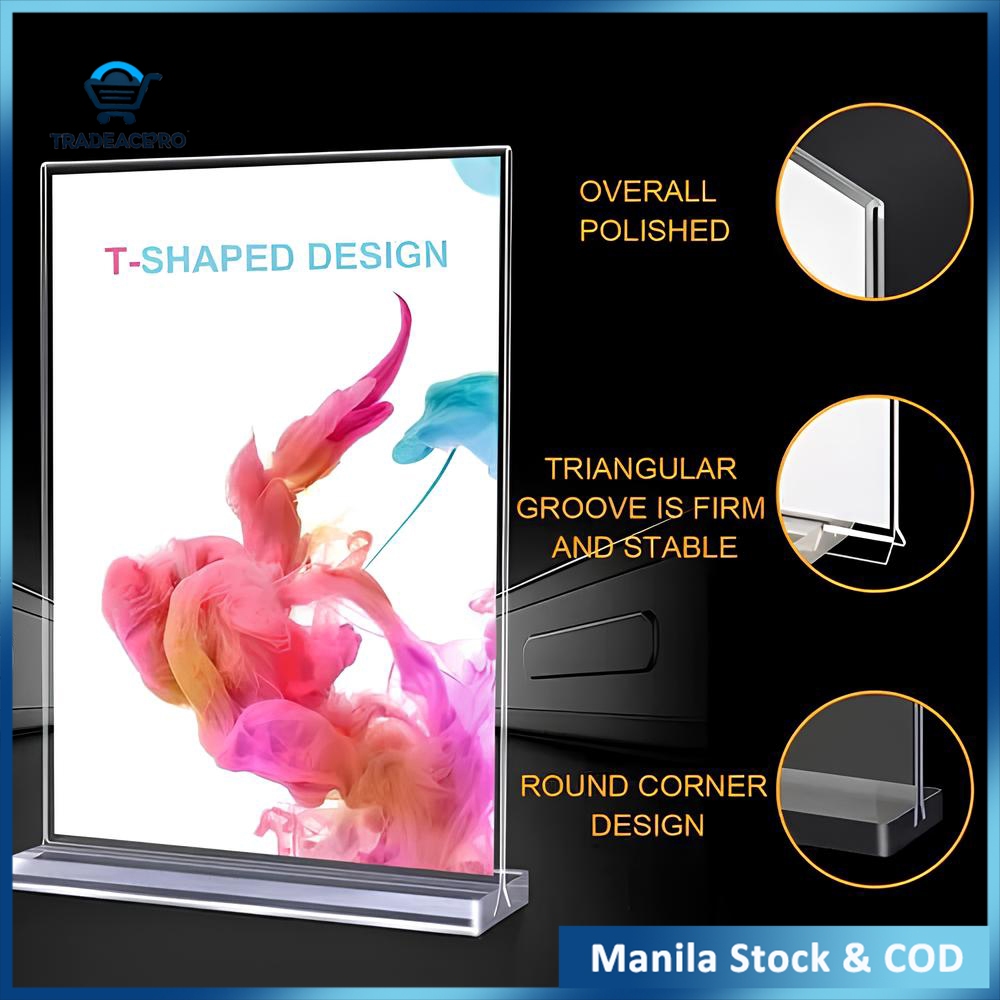 A4 5*7 Acrylic Menu Stand Acrylic Display Stand Acrylic Menu Holder ...