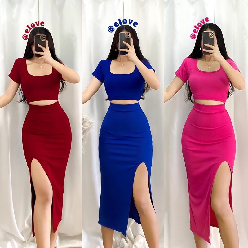 Bodycon slit skirt hotsell