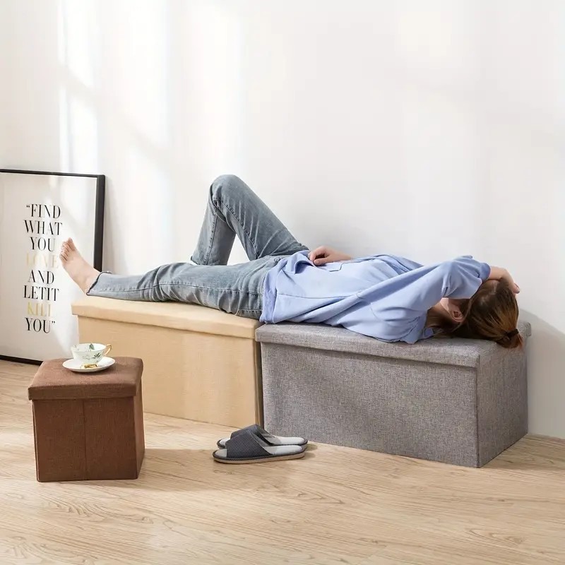 Ottoman Storage Box Rectangular Adult Sofa Storage Stool ...