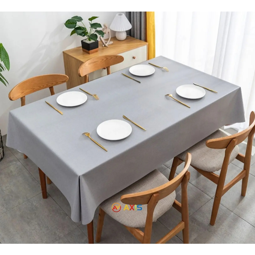 MANTEL GRAY PVC Waterproof Table Cloth Oil-proof Rectangular Square ...