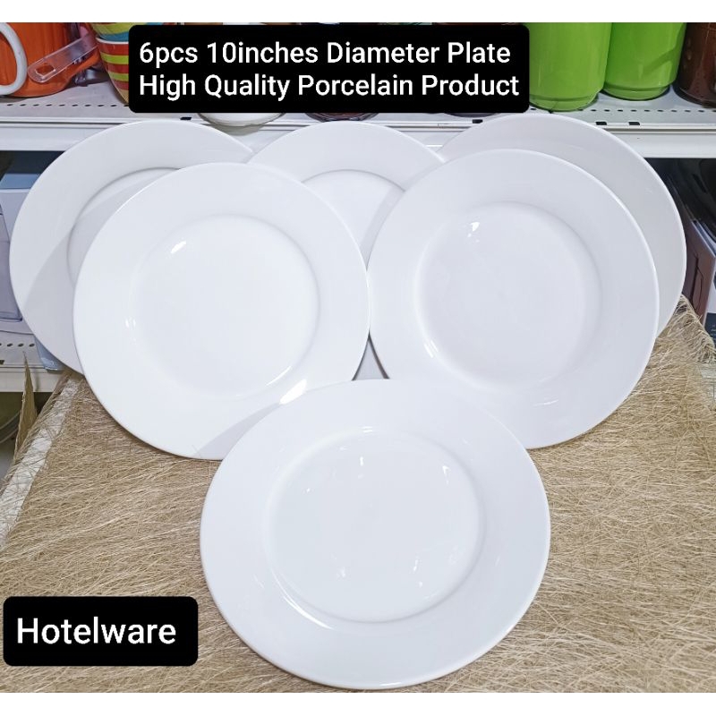 6pcs 10inches Diameter Plate White High Quality Porcelain Product ...