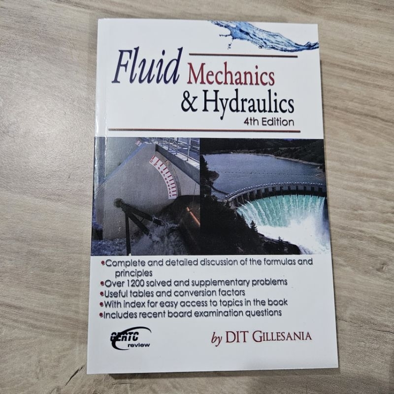 Fluid Mechanics & Hydraulics 4th edition By;Git Gillesania Shopee