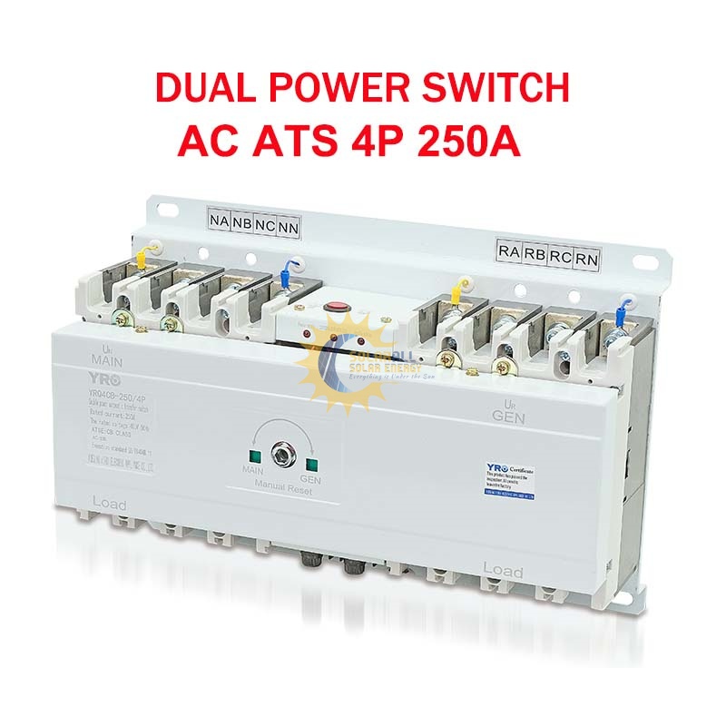 ATS 4P 250A Dual Power Automatic Transfer Switch AC ATS 4P 250A Auto