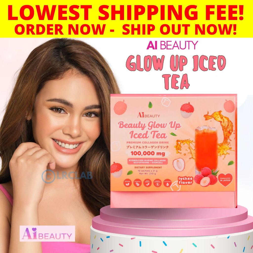 AiBeauty Glow Up Iced Tea 10 Sachets Collagen Drink Juice Nature Glow