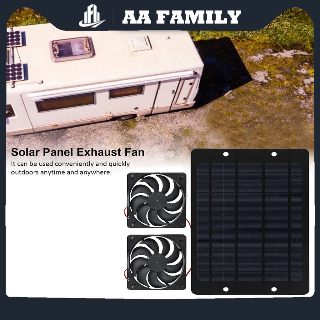 Solar fan 10W Dual fan waterproof outdoor portable ventilator 2 exhaust ...