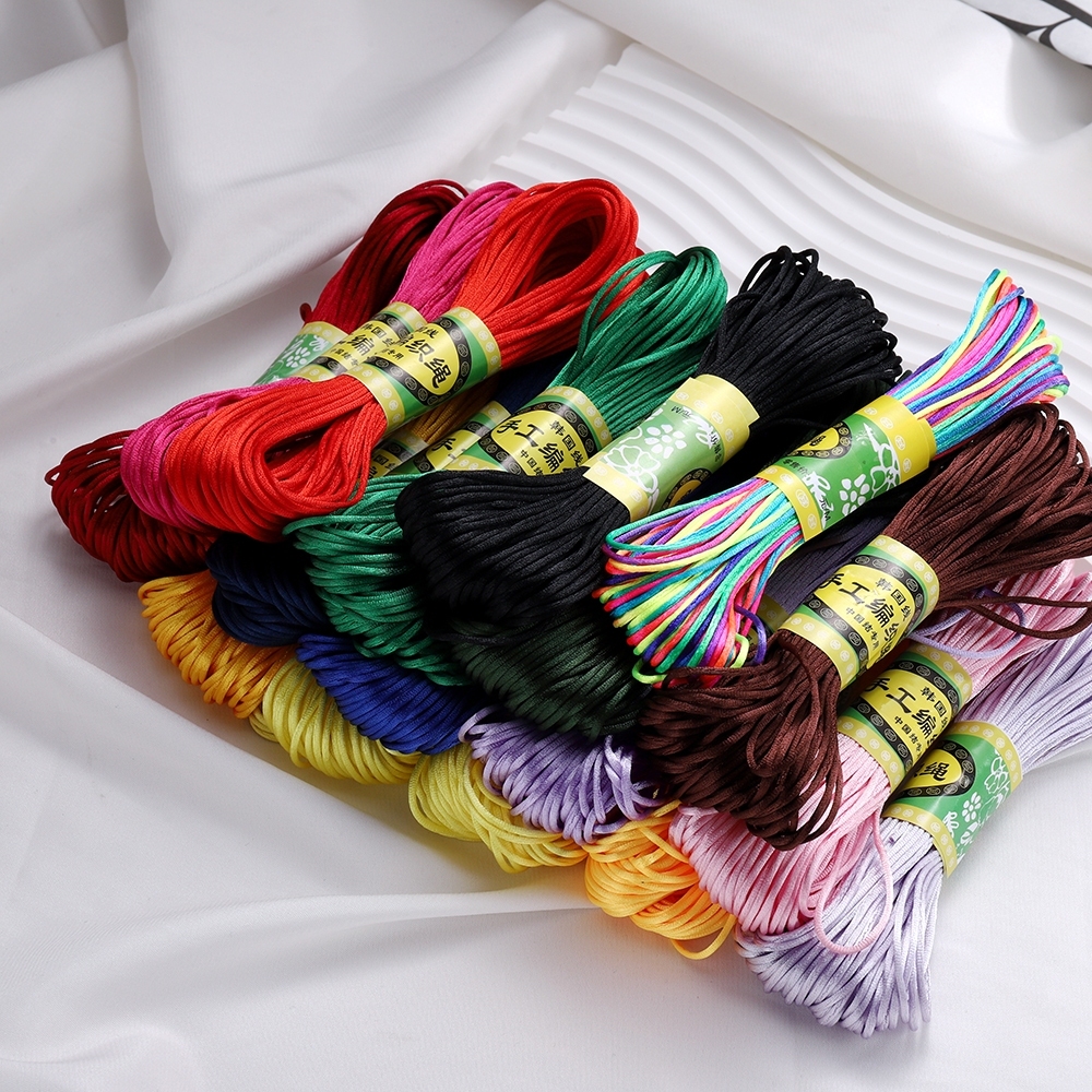 20 yards/roll 1.5mm Colorful Polyester Rope Chinese Knot Braided Rope ...