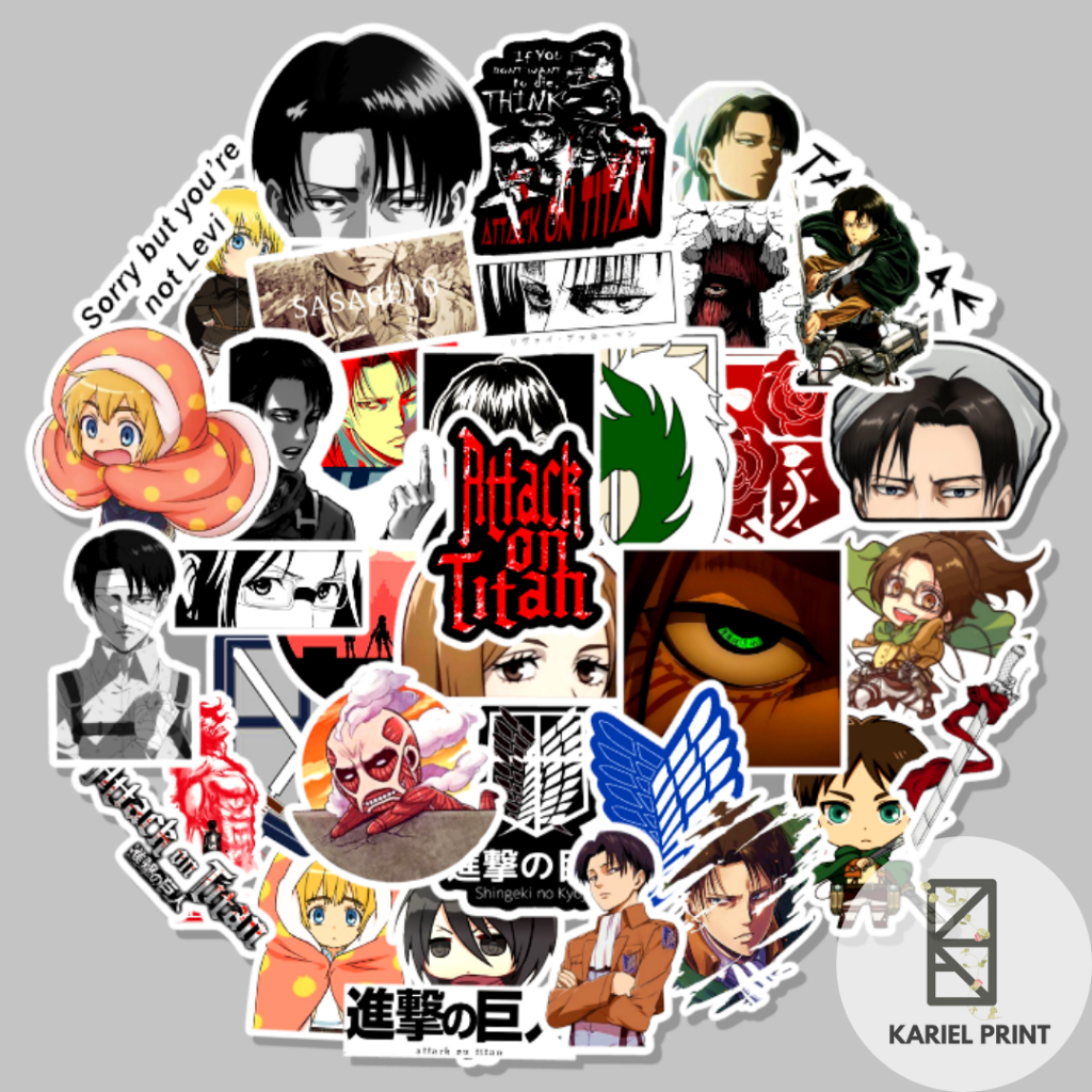 35 pcs Attack on TItan Laminated (AOT) Laminated Stickers | Shopee ...
