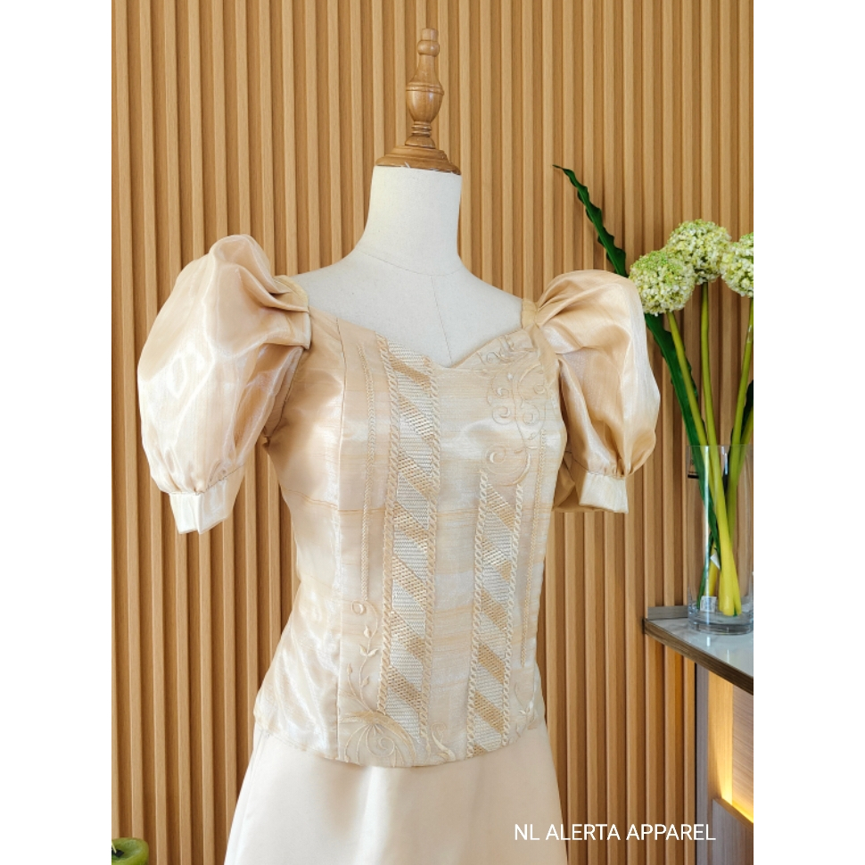 MODERN FILIPINIANA MESTIZA AND PUFF SLEEVE TOP BARONG FOR WOMEN ...