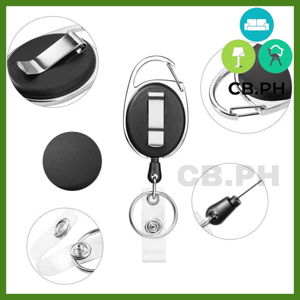 Retractable ID Card Badge Holder Clip Lanyard with Pully String and ...