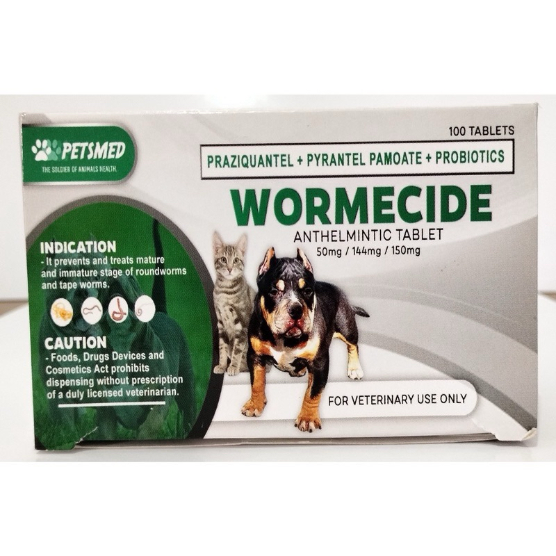 Petsmed Wormecide 1 TABLET ONLY ( DEWORMING ) Pamurga for Dog and Cat ...