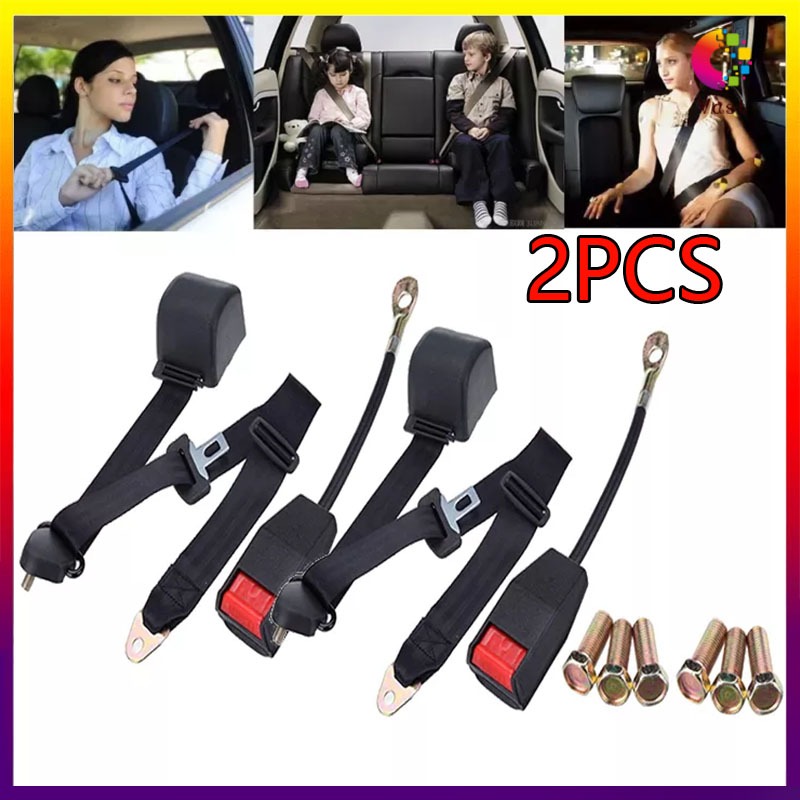 2pcs Universal Adjustable Retractable 3 Point Car Truck Front Knee Seat ...