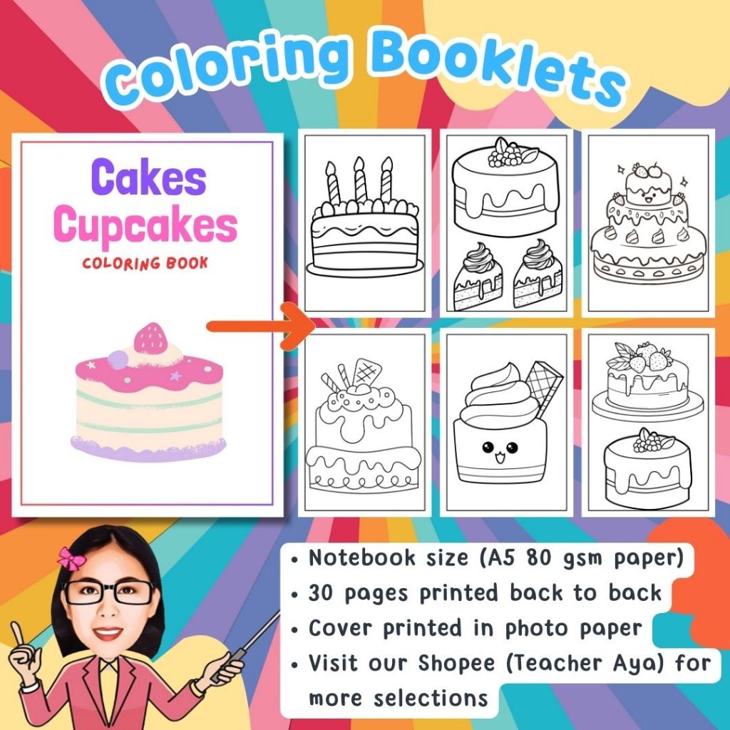 Cakes and Cupcakes Coloring Booklets for kids | Shopee Philippines