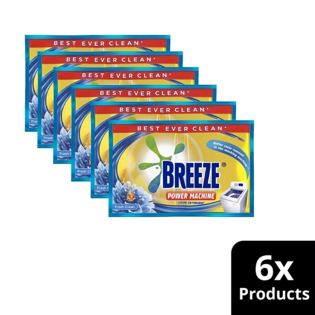 Breeze Liquid Detergent Fresh Clean 64G 6 pieces | Shopee Philippines