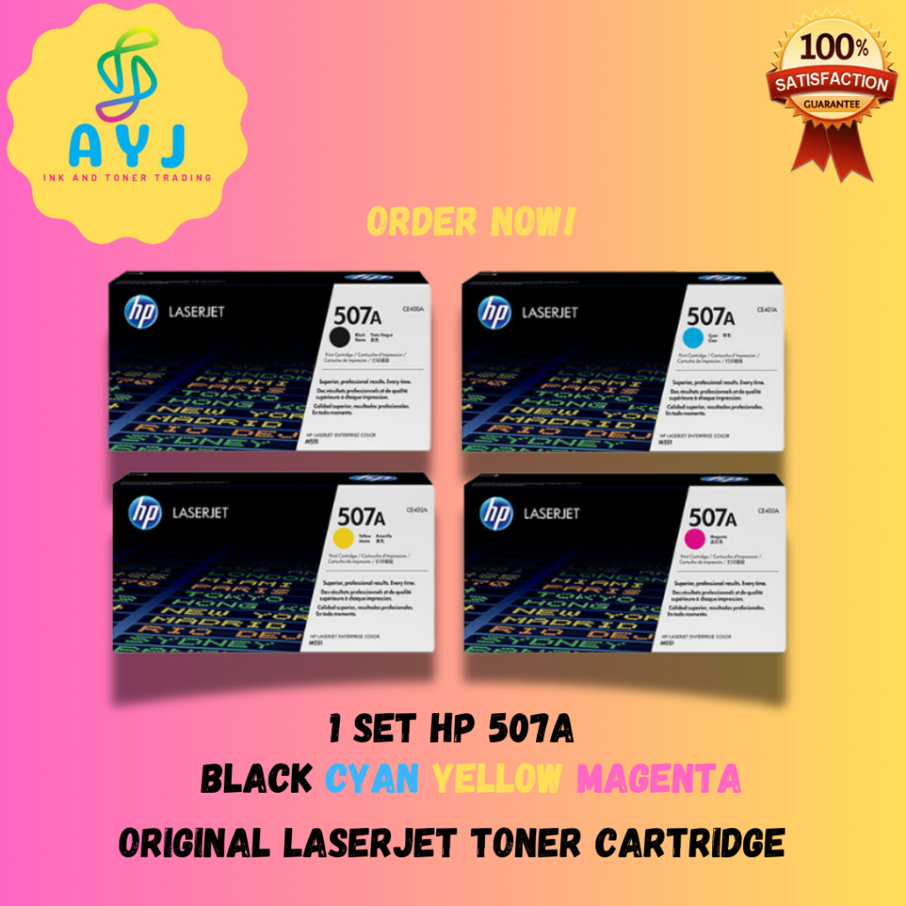 HP 507A LaserJet Toner Cartridge Set of 4 colors (BCYM) | Shopee ...