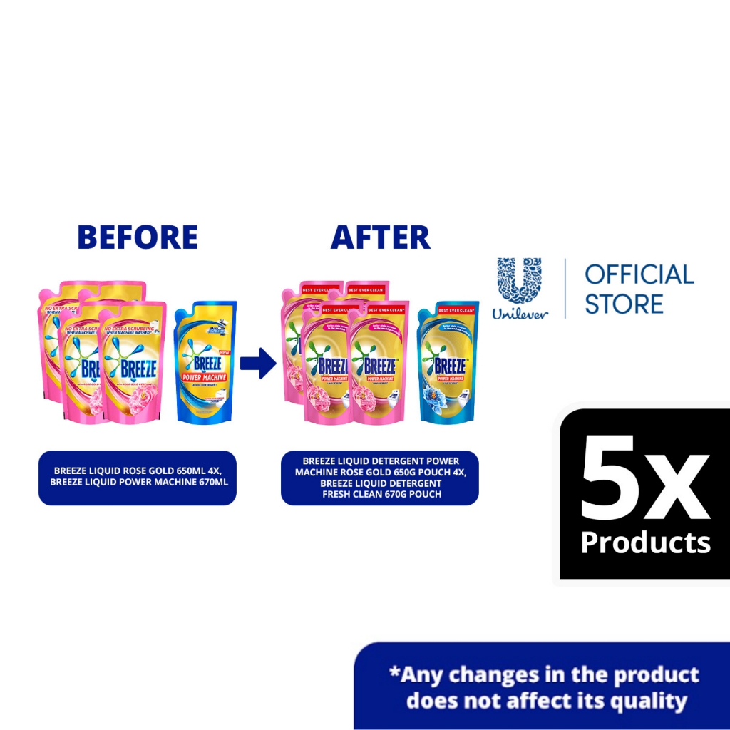 Breeze Liquid Detergent Rose Gold 650G 4x, Breeze Liquid Detergent ...