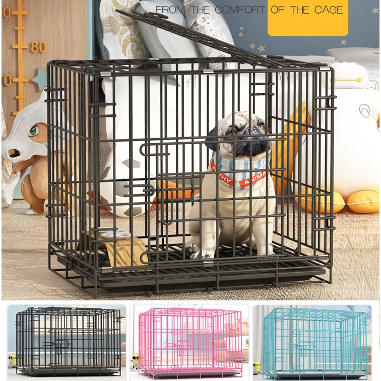 Dog Cage with Poop Tray Heavy Duty Pet Collapsible Cage Small Medium ...