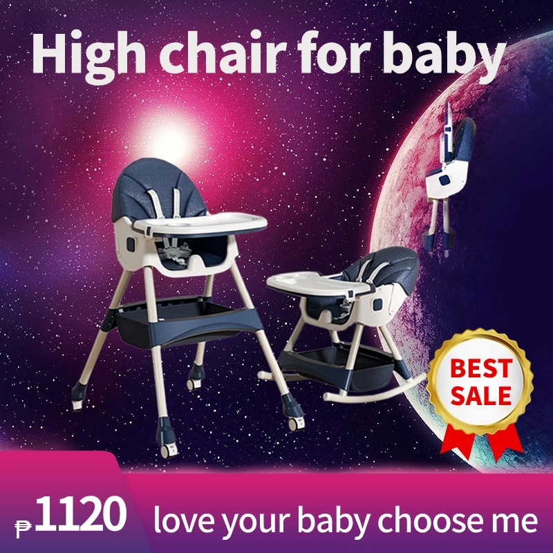 Baby High Chair Foldable Baby Dining Compartment Booster with