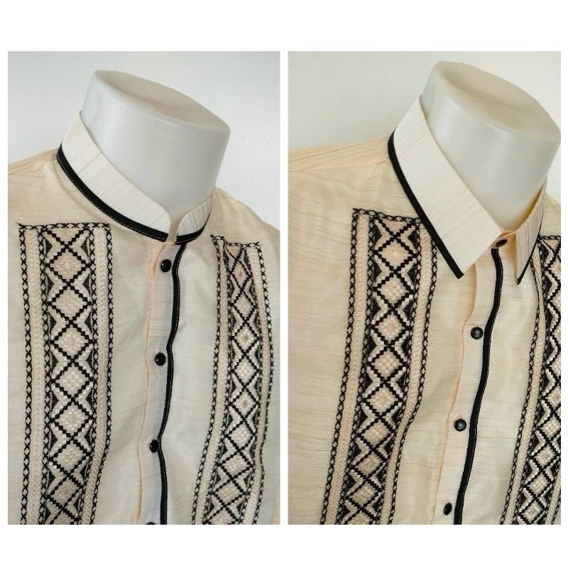 Men's Modern Barong Ethnic Embroidery Black Computerized RANDOM ...