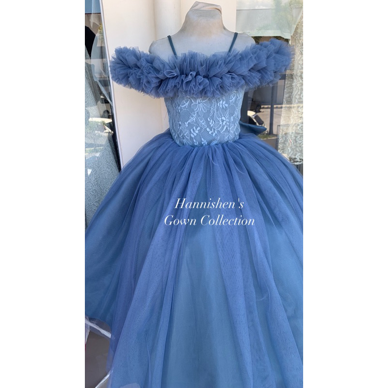 Raffles Off Shoulder Gown for Kids | Shopee Philippines