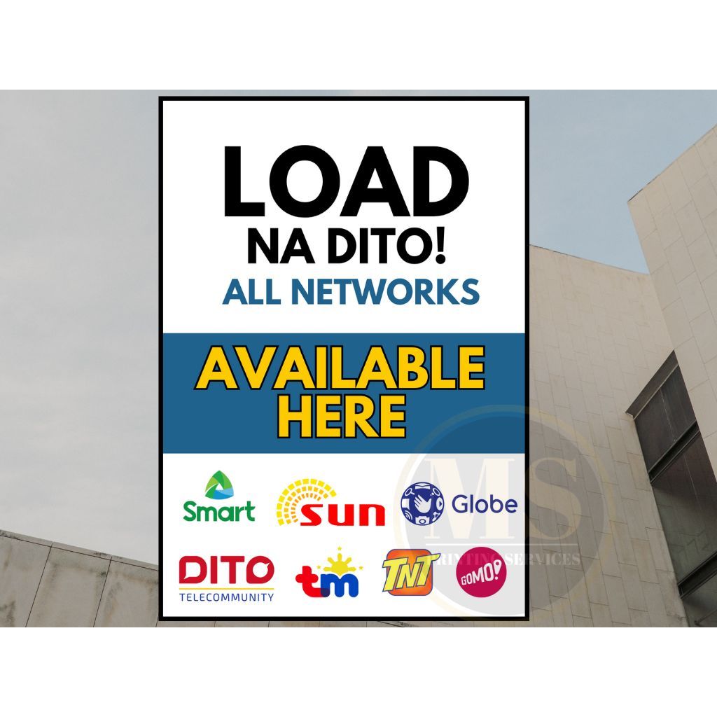 Load na Dito Scard All Networks (Laminated Signage and Waterproof Vinyl ...