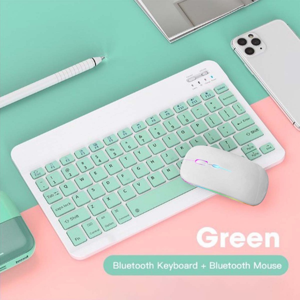 MKEPS 10 Inch Bluetooth Keyboard Wireless Keyboard And Mouse Set