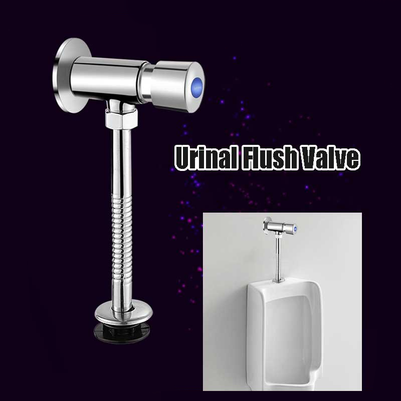 thumbnail image 2 of Manual Push Urinal Flush Valve - Chrome Plated Zinc Alloy Water Saving Bathroom Valve 2 of 10