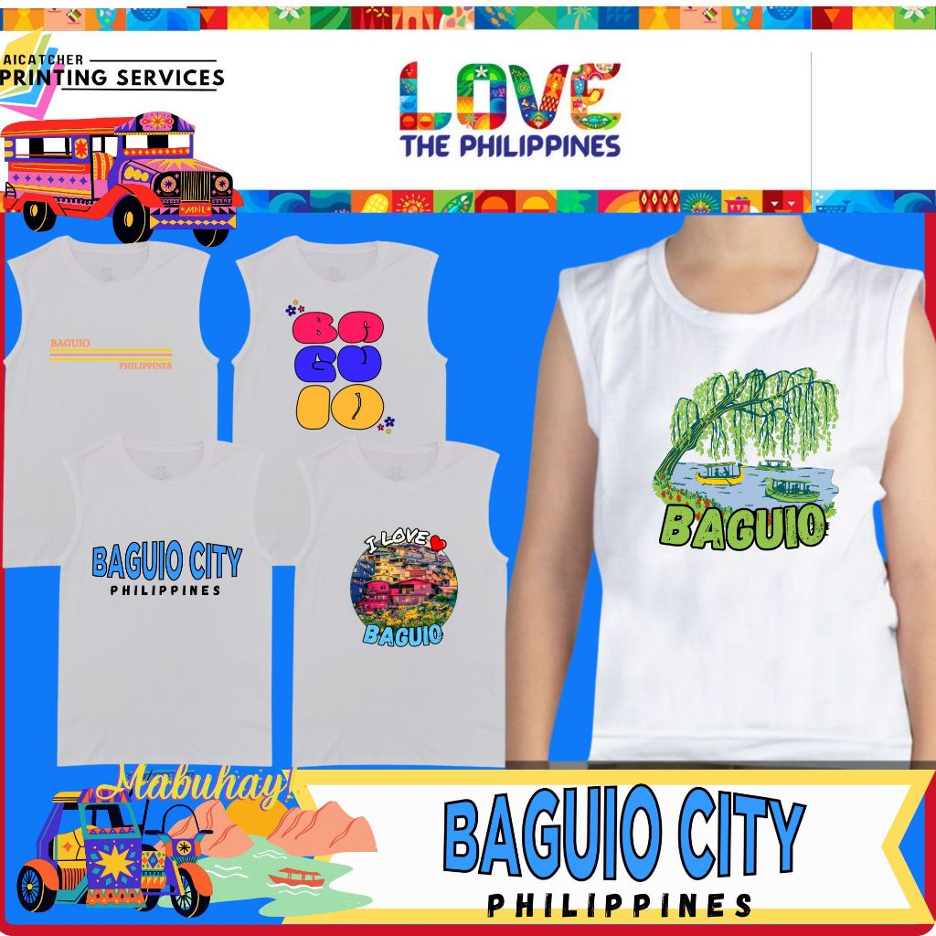 Baguio Design Trendy Graphic Muscle Tees for Kids to Adult | Shopee ...