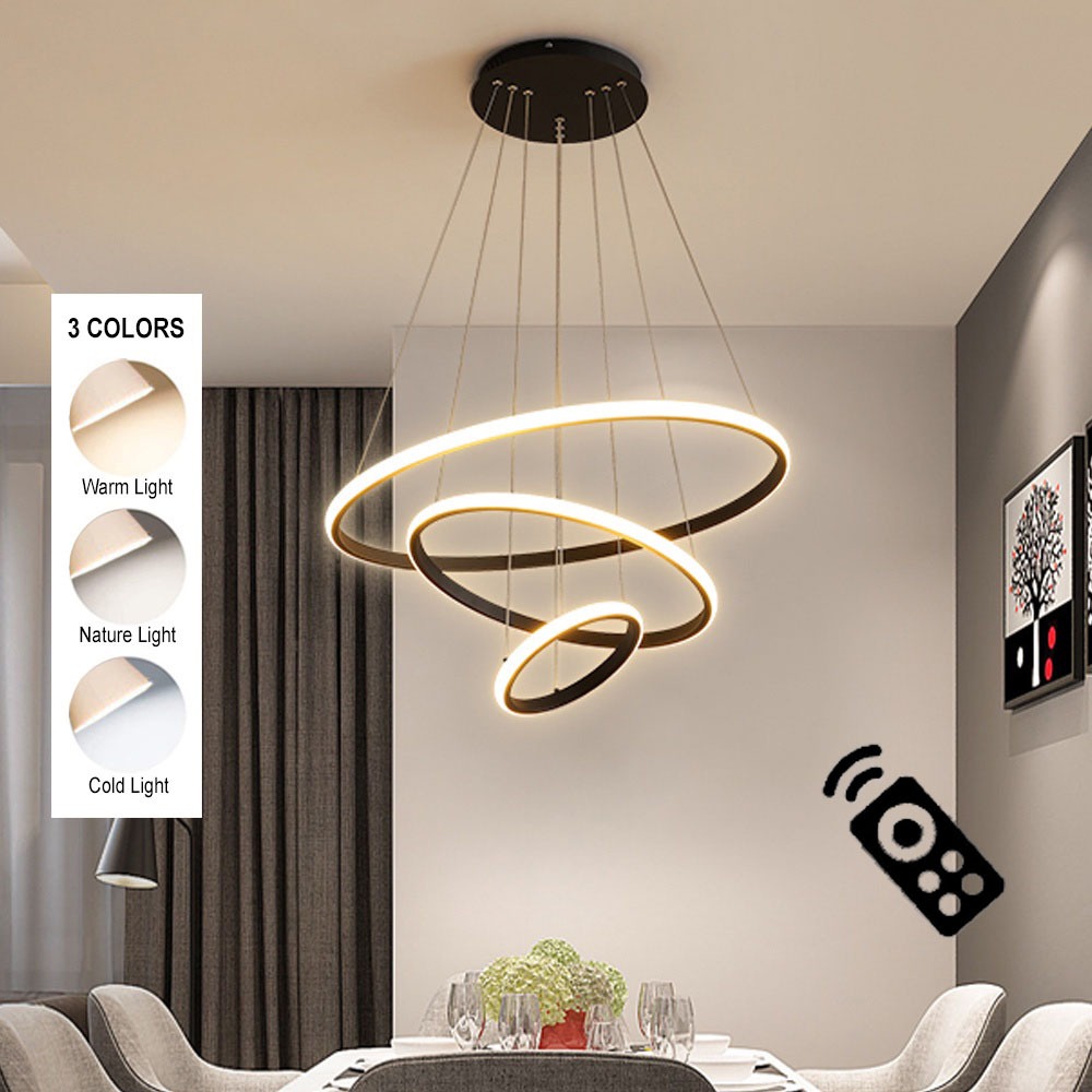 Led Ceiling Light Modern Ceiling Lights 3 Ring Ceiling Lamp 220v Lamp Siling Ruang Tamu with Remote Shopee Philippines