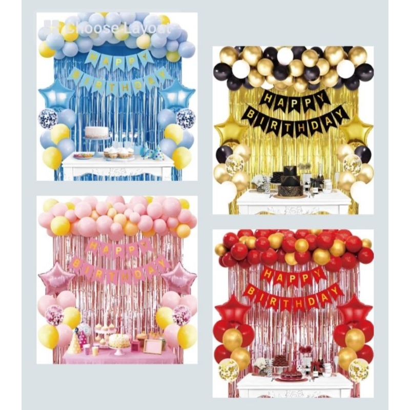 PARTY WITH HAPPY NOTES - 55PCS BIRTHDAY BALLOONS SET WITH BANNER ...