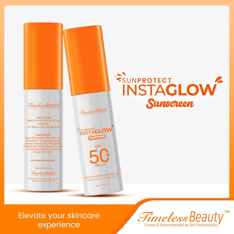 Timeless Beauty Sunprotect Insta Glow Sunscreen SPF50 | Shopee Philippines