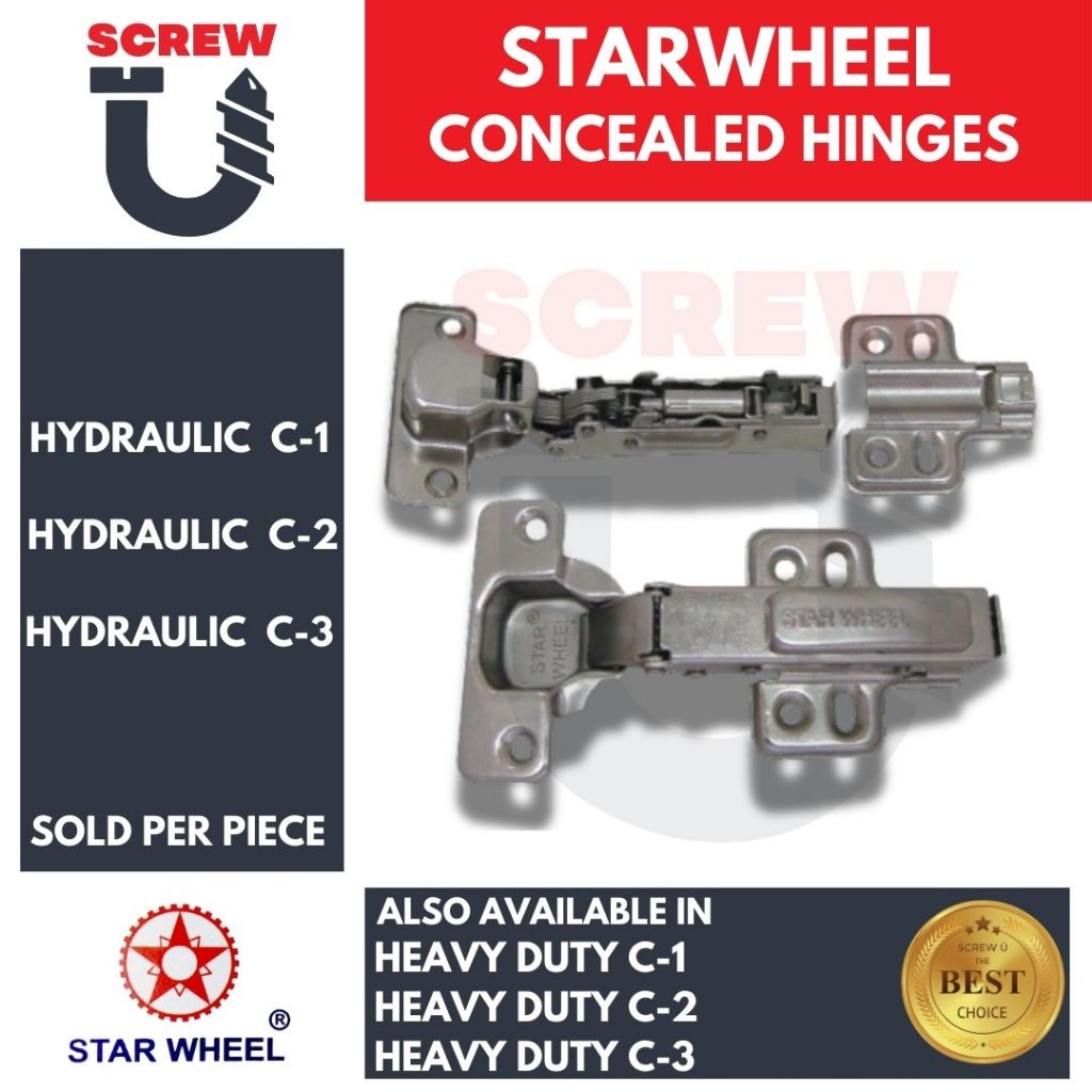 STARWHEEL Concealed Hinges With Hydraulic for Cabinet Door | Shopee ...