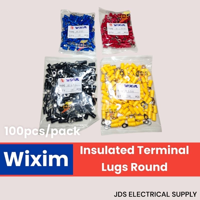 Wixim Insulated Terminal Lugs Round 1.25-4, 2-4, 3.5-5, 5.5-5 | Shopee ...