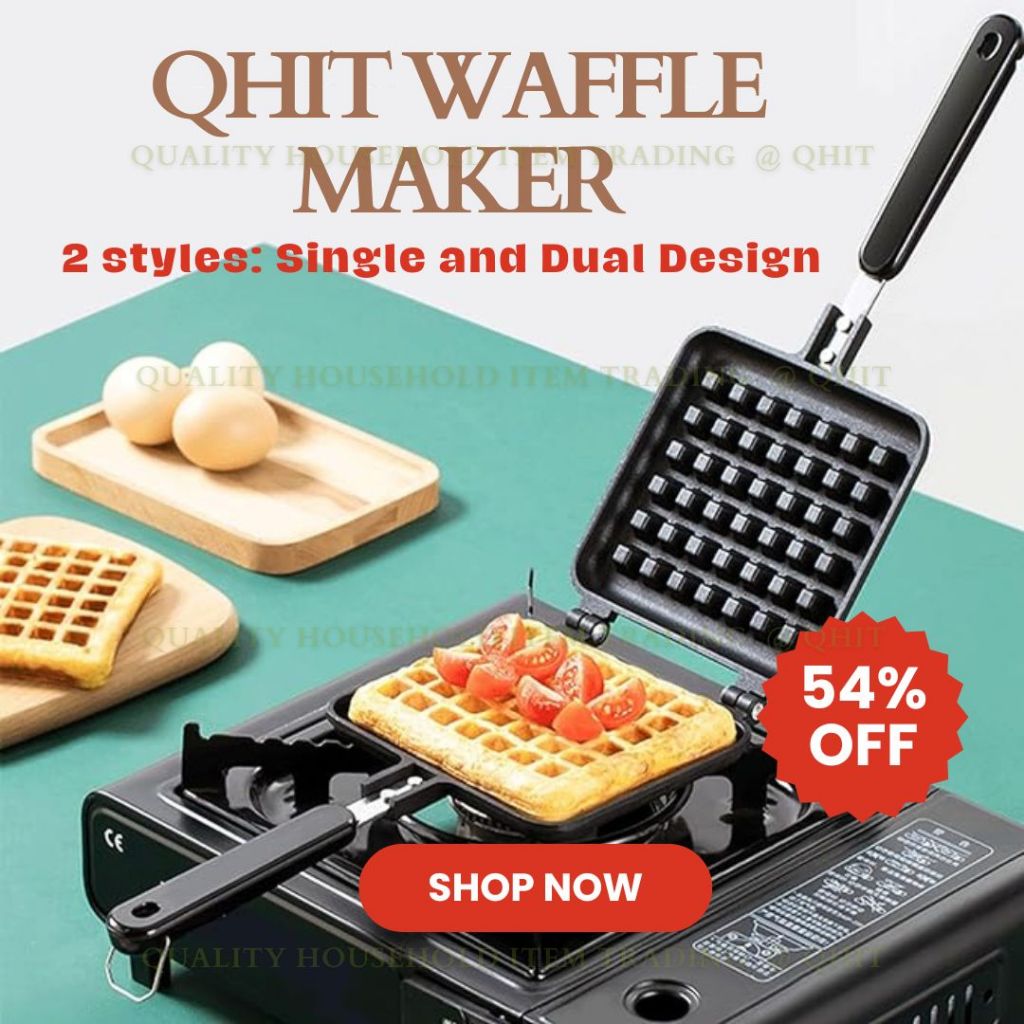 QHIT Nonstick Waffle Maker Pan - Single & Double Style for Crispy ...