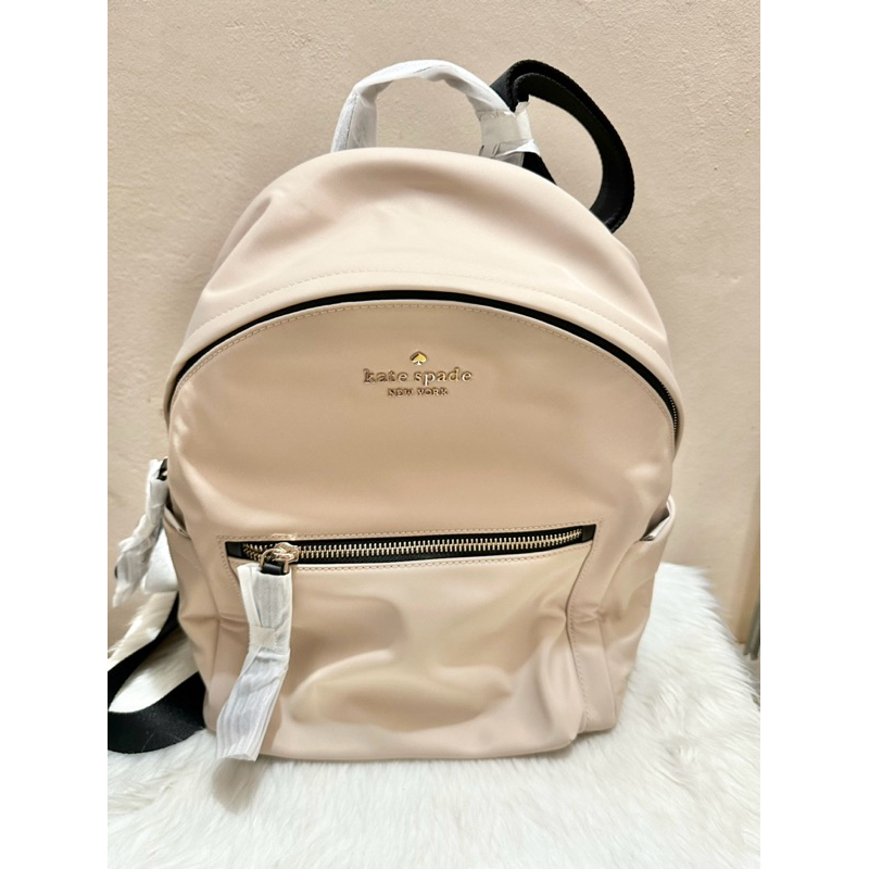 Original Kate Spade Chelsea Medium Warm Beige Nylon Backpack  display picture 3