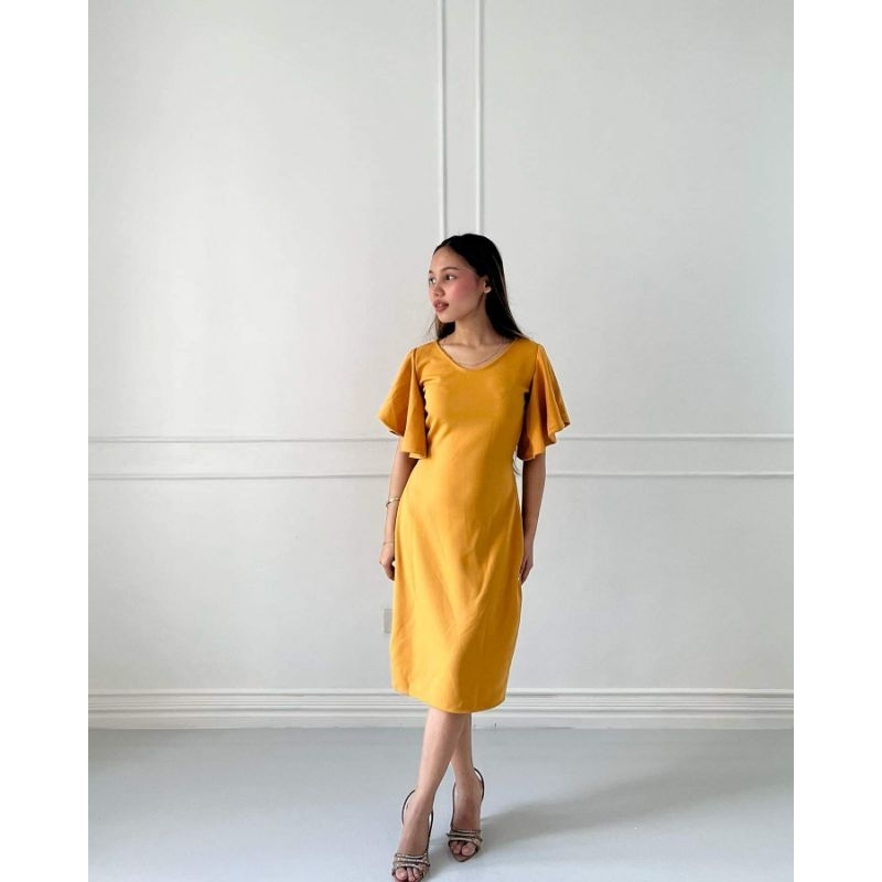 MUSTARD YELLOW Filipiniana Gown with Slit | Bridesmaid, Ninang, Wedding,  Prom, Graduation Dress | Shopee Philippines