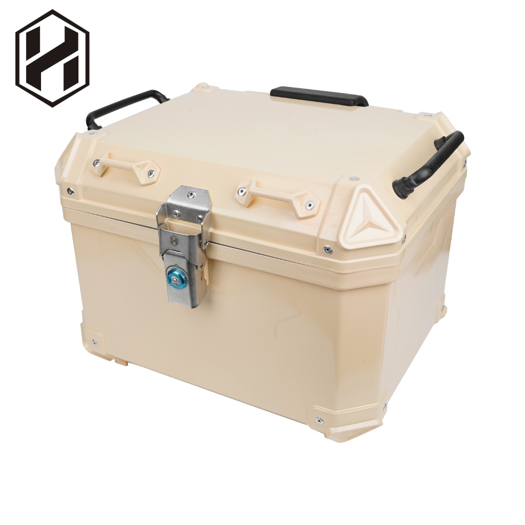 HNJ TOP BOX A01S-2 CREAMY 45L Motorcycle universal large-capacity BOX ...