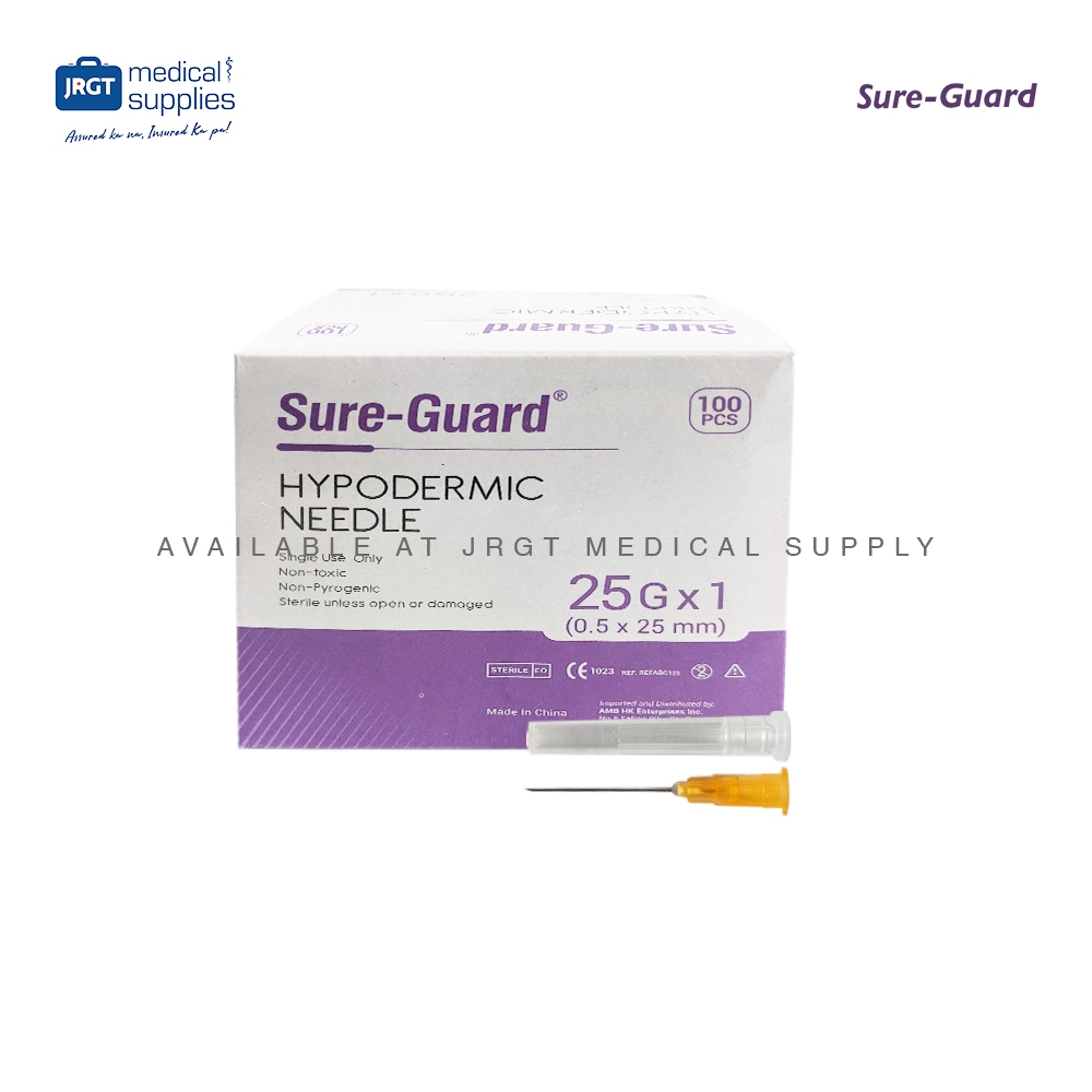 Sure-Guard Hypodermic Needles - Disposable Injection Needles (1 Box of ...