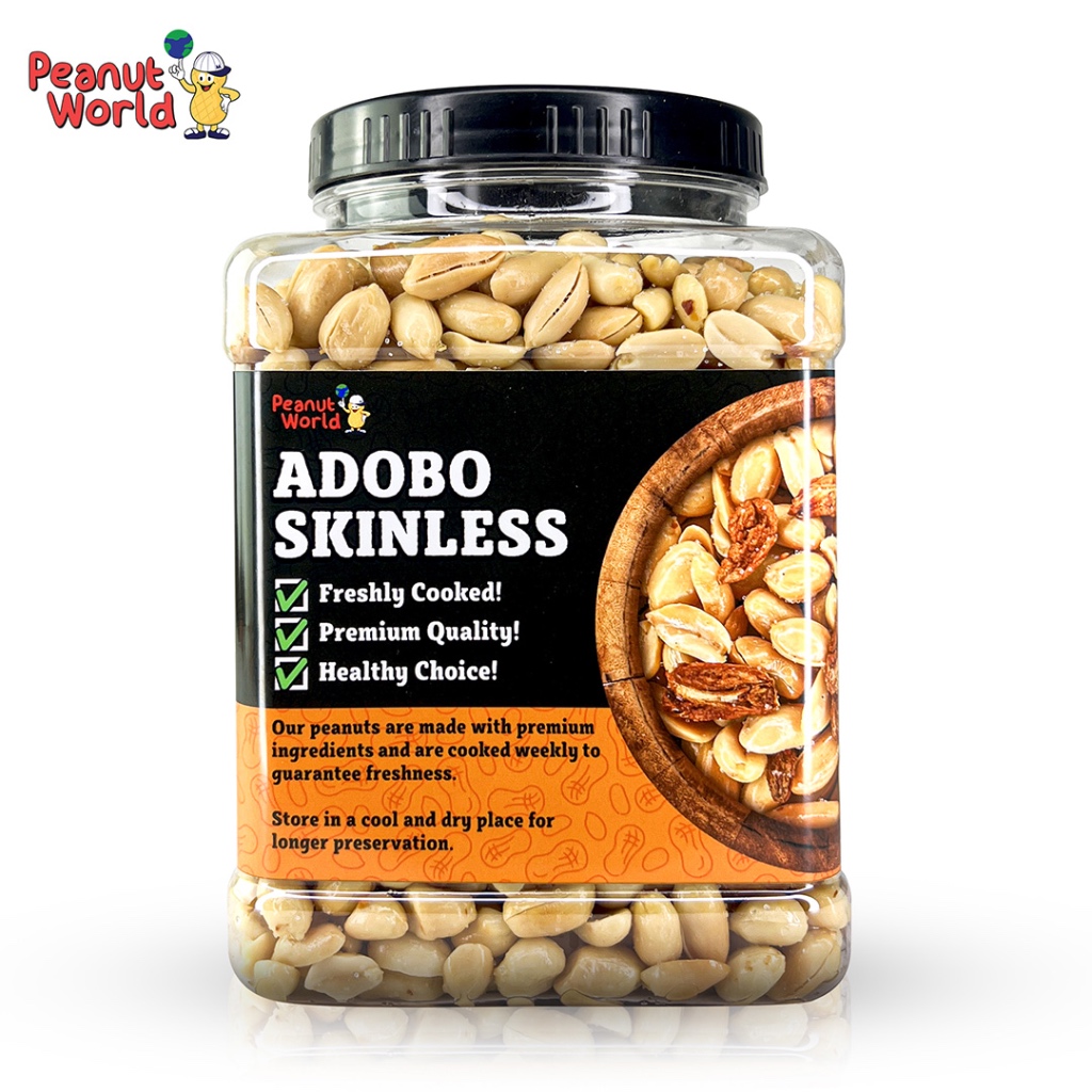 Adobo Skinless Peanuts with Garlic by Peanut World | Shopee Philippines