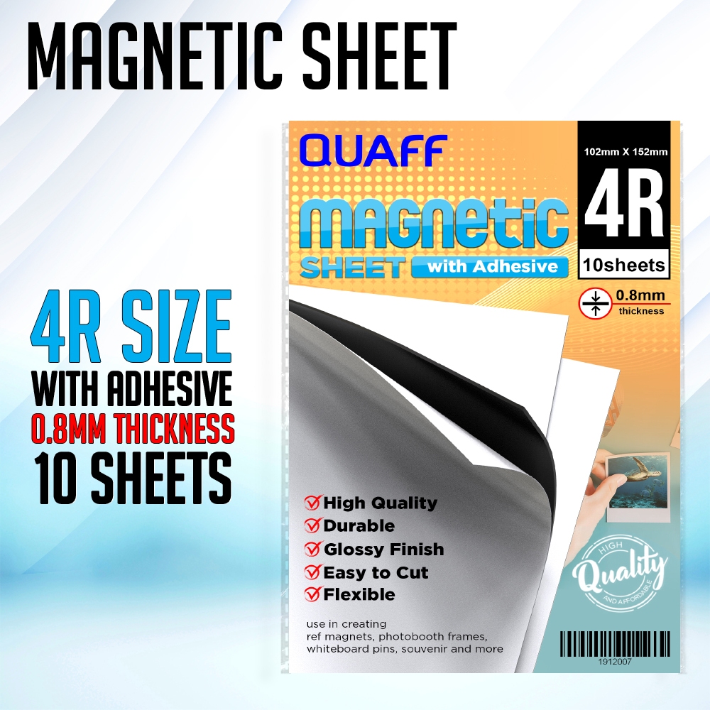 GAUDER Magnetic Sheets with Adhesive Backing (8 x 10) | Black