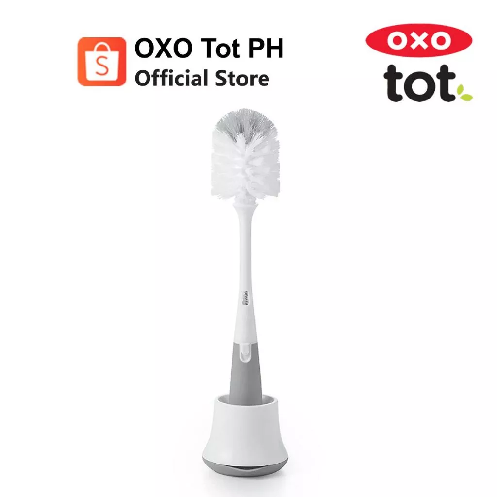 OXO Tot Bottle Brush with Nipple Cleaner and Stand ( oxotot baby infant wash clean bottle nursing )