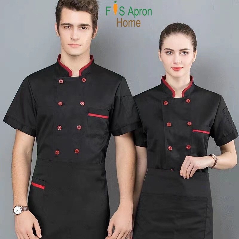 Chef Uniform Summer Short Sleeve Hotel Restaurant Kitchen Cooking ...