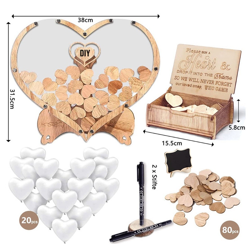 Wedding Guest Book Alternative Wooden Picture Frame, Drop Top Frame ...