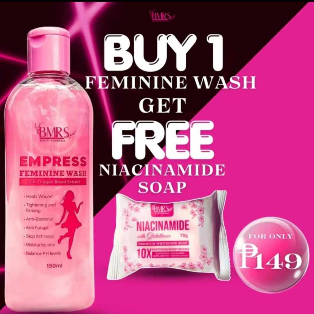 BMRS EMPRESS FEMININE WASH 150ML FREE NIACINAMIDE SOAP | PRESTIGE SOAP ...