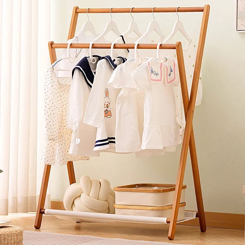 Solid Wood Clothes Rack Clothes Hanger Drying Rack Organizer Folding ...