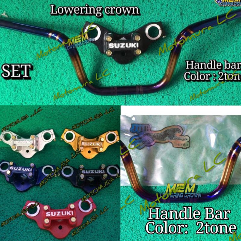 Suzuki GD110 lowering crown set with 2tone handle bar | Shopee Philippines