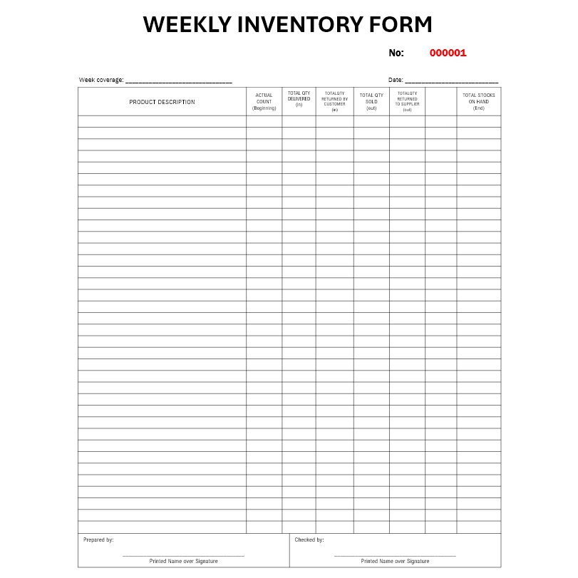 (Generic) INVENTORY FORMS Carbonized (MONTHLY INVENTORY, DAILY ...