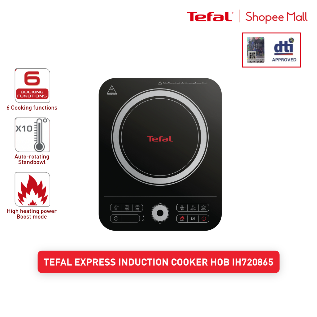 Tefal Express Induction Hob Electric Cooker IH720865 6 Cooking