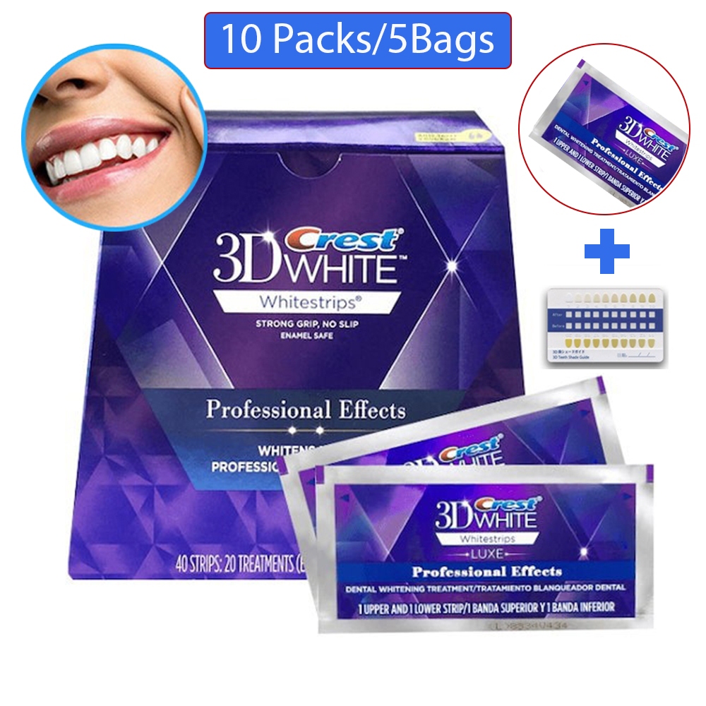 CREST 3D White Teeth Whitening Strips/ Luxe Professional Dental Oral ...
