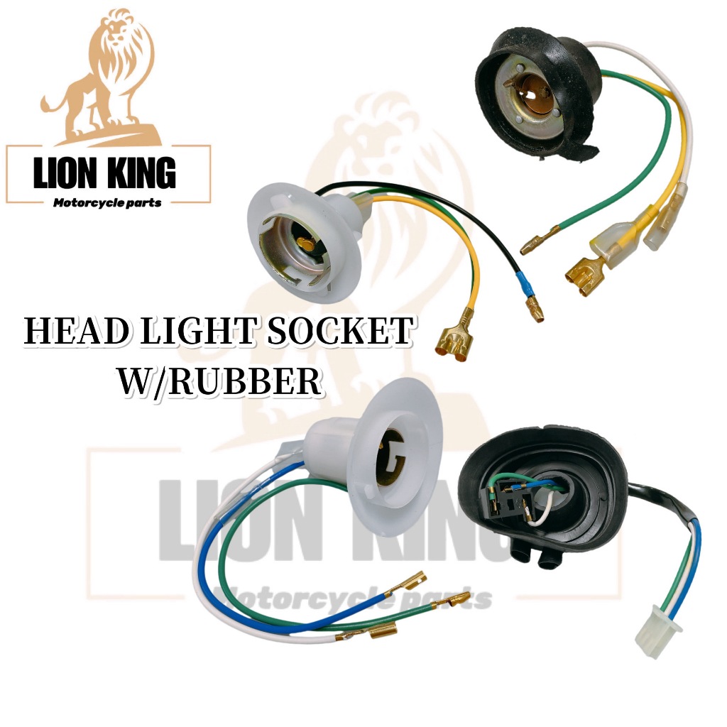 MOTORCYCLE HEAD LIGHT SOCKET W/RUBBER FOR BAJAJ/STX/CP125/X4/GS125/HD3 ...
